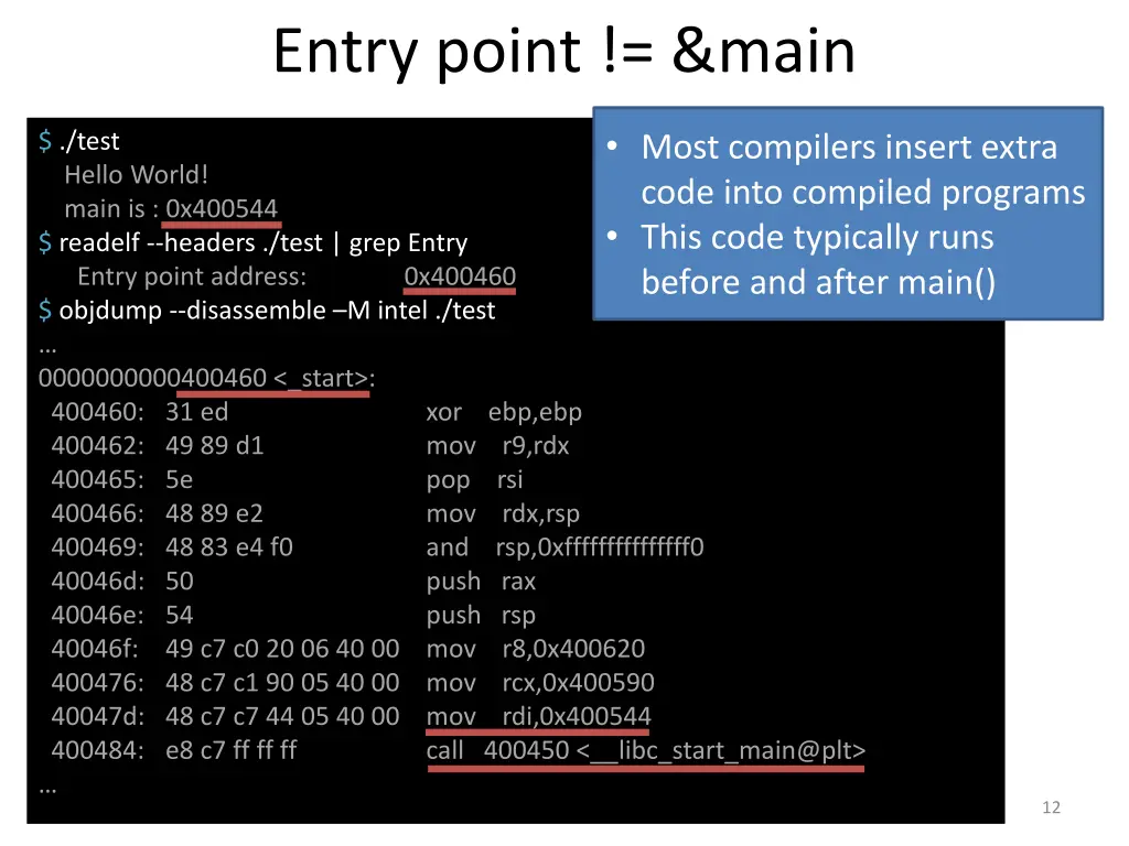 entry point main