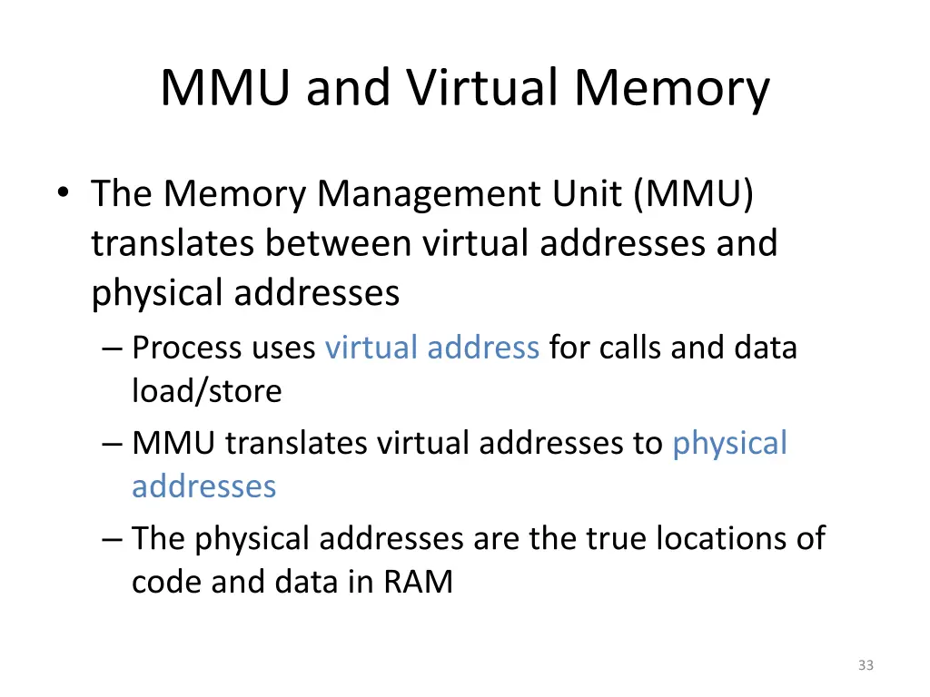 mmu and virtual memory