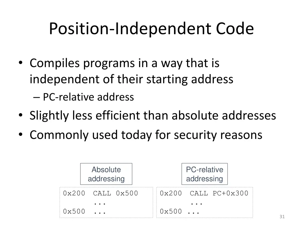 position independent code