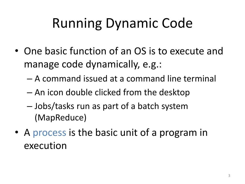 running dynamic code