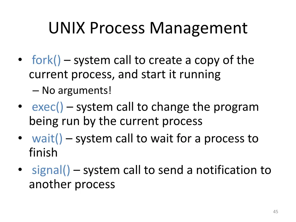 unix process management