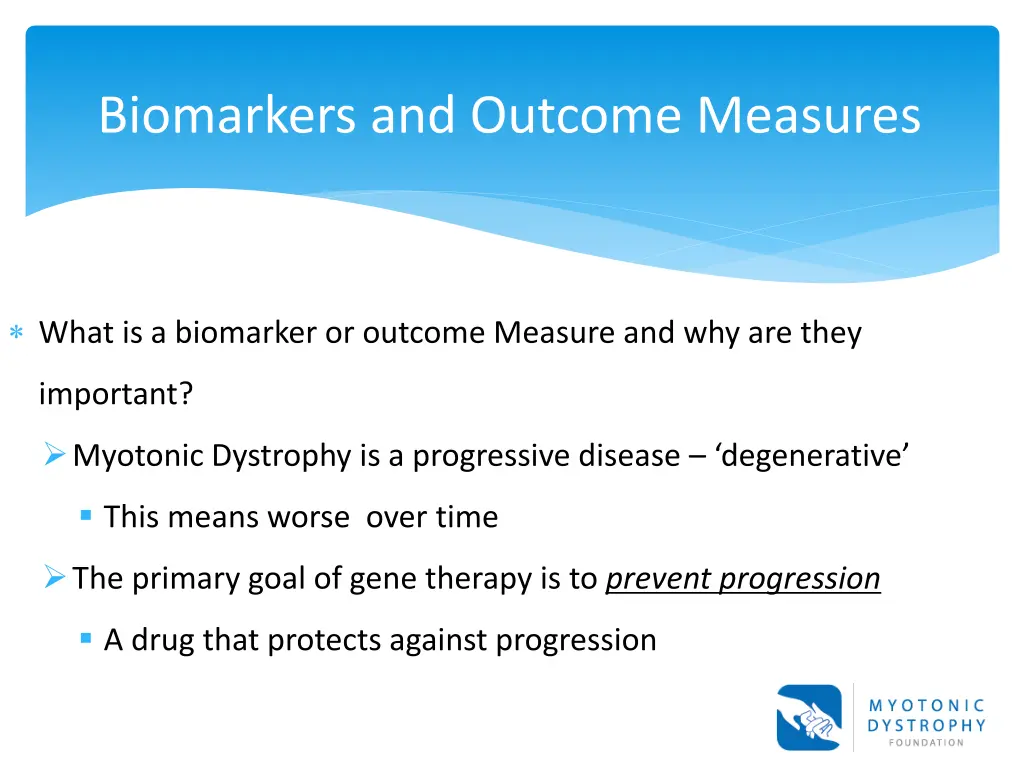 biomarkers and outcome measures