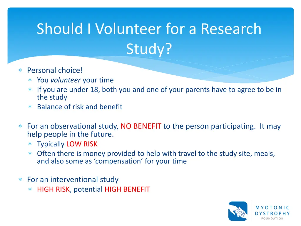 should i volunteer for a research study