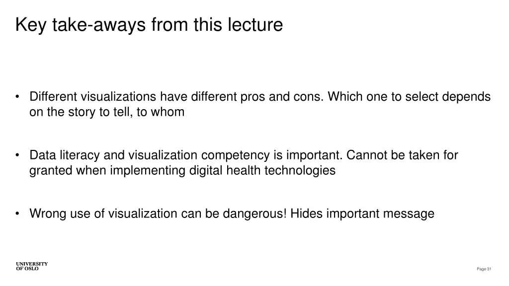 key take aways from this lecture