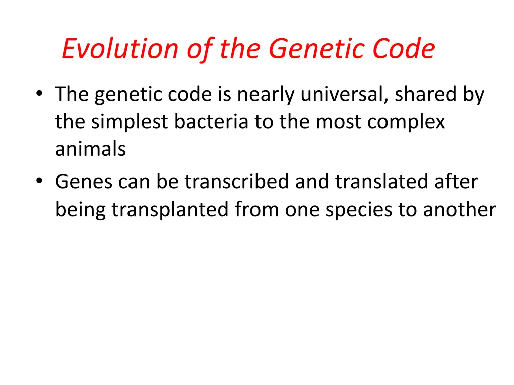 evolution of the genetic code