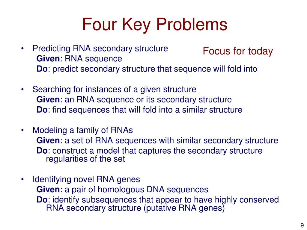 four key problems