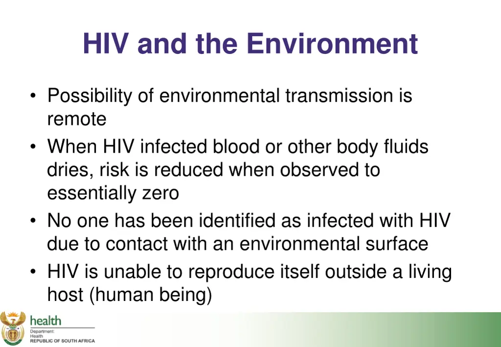 hiv and the environment