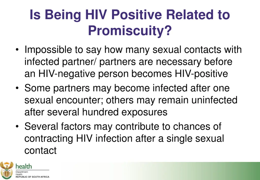 is being hiv positive related to promiscuity