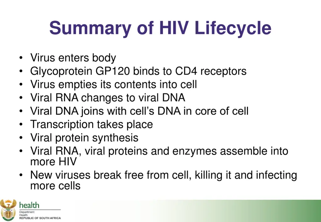 summary of hiv lifecycle