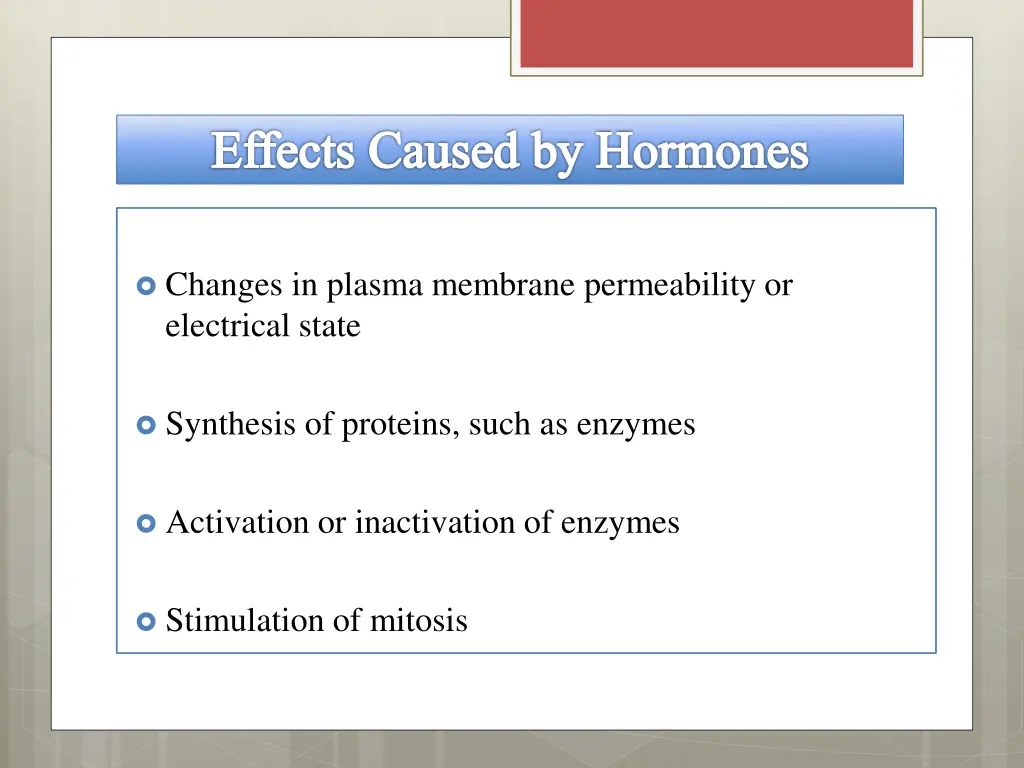 effects caused by hormones