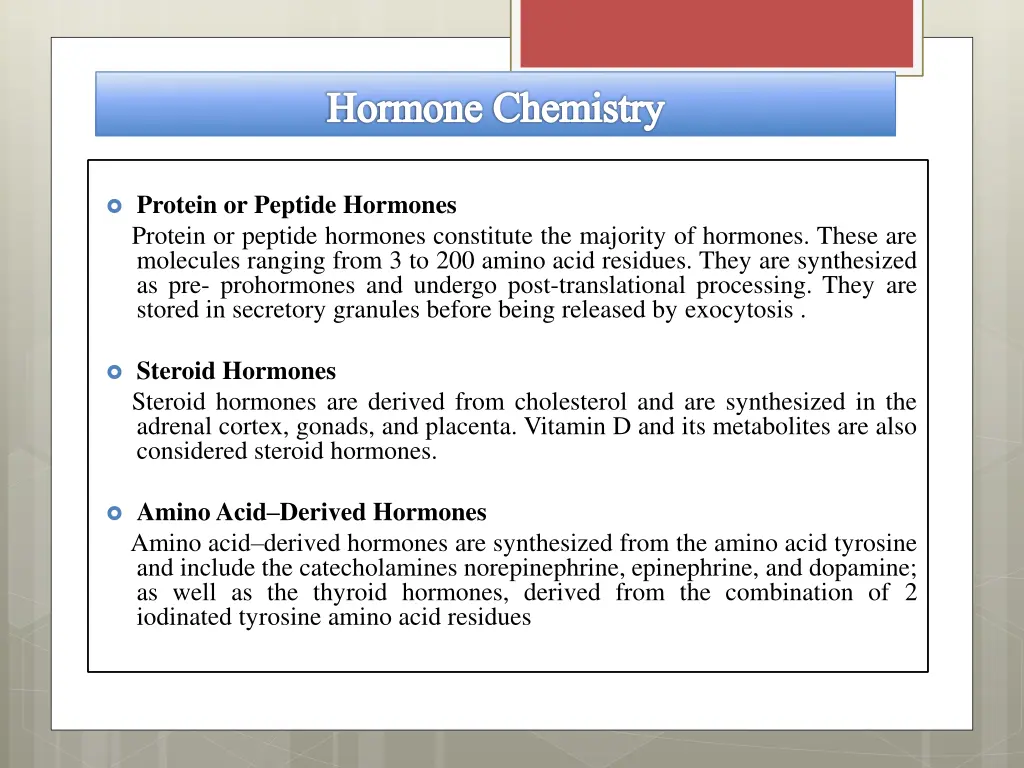 hormone chemistry