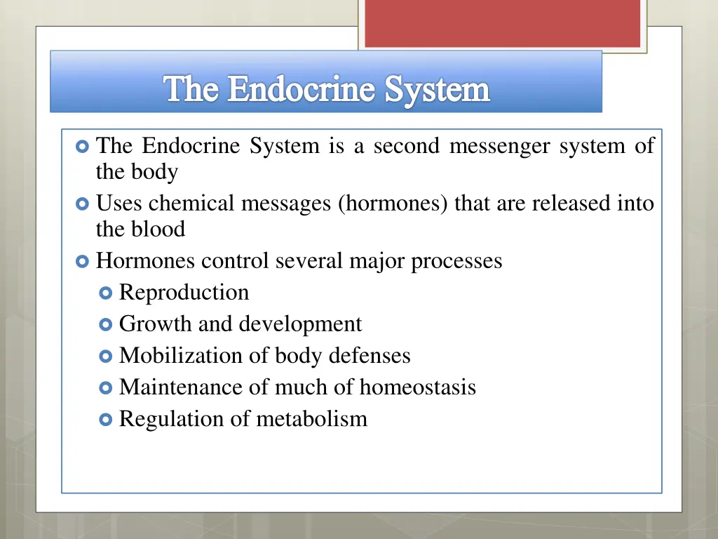 the endocrine system 1