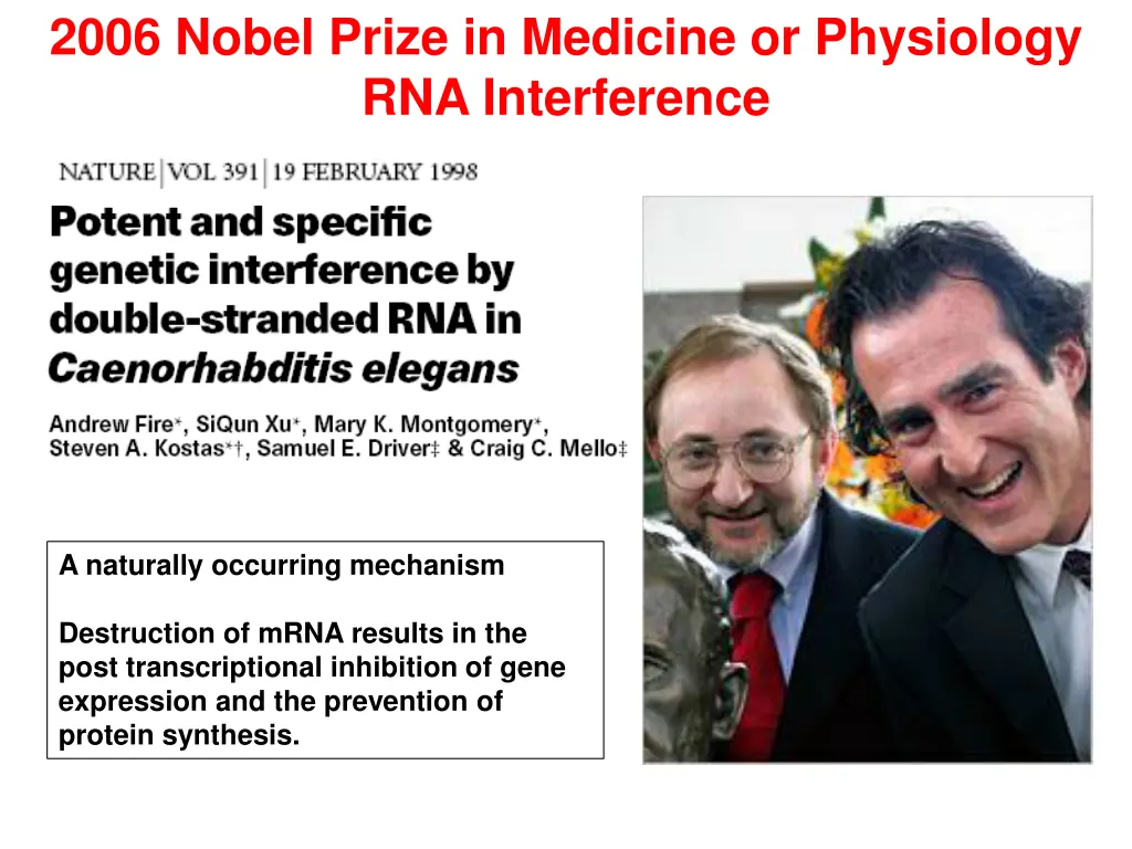 2006 nobel prize in medicine or physiology