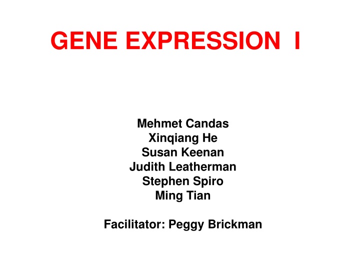 gene expression i