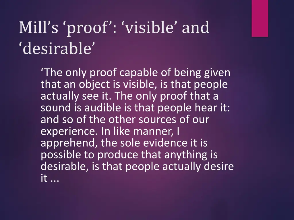 mill s proof visible and desirable