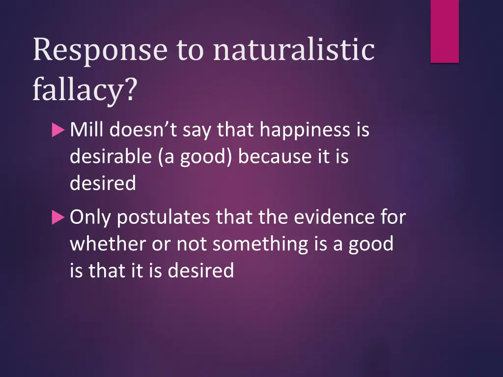 response to naturalistic fallacy