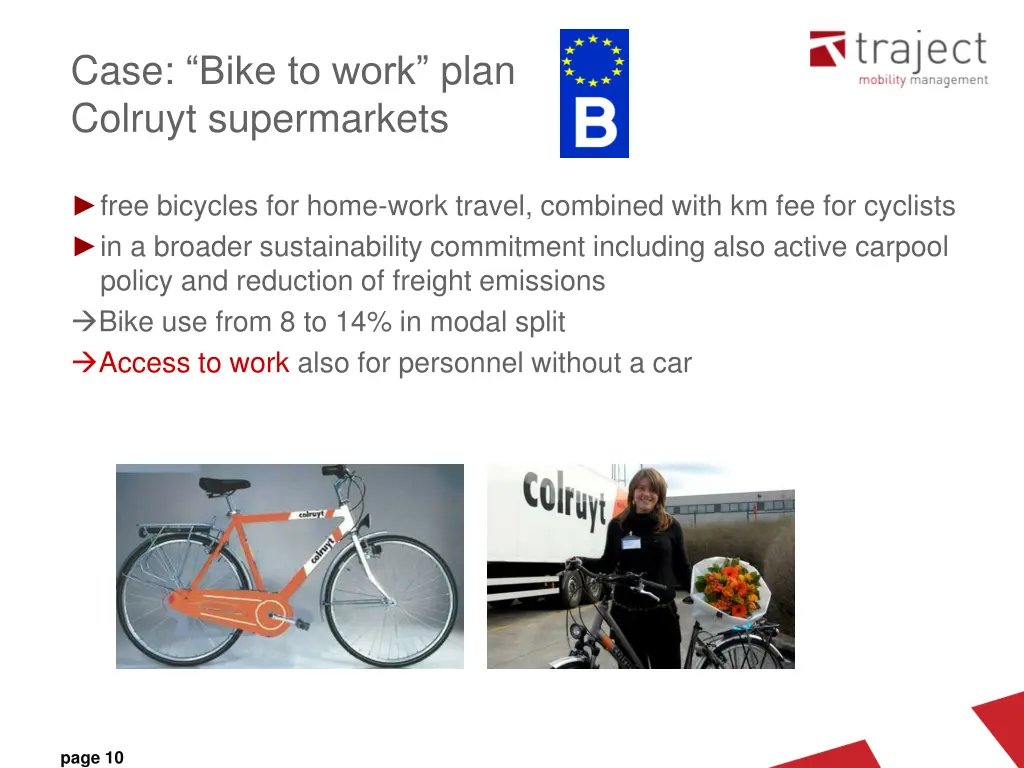 case bike to work plan colruyt supermarkets