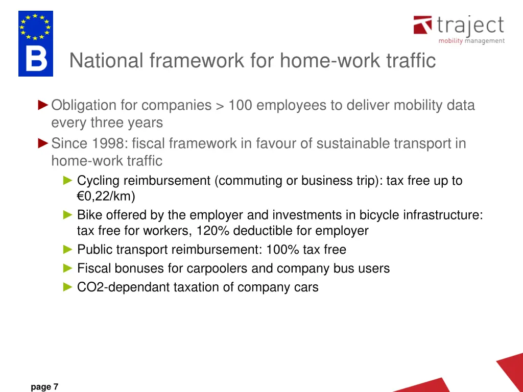 national framework for home work traffic