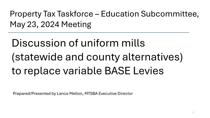 property tax taskforce education subcommittee