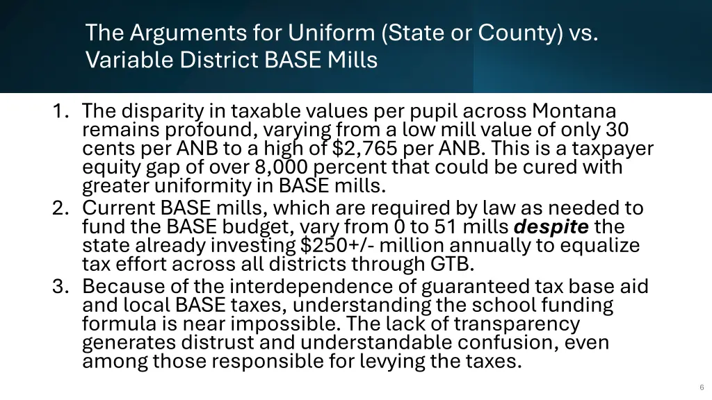 the arguments for uniform state or county