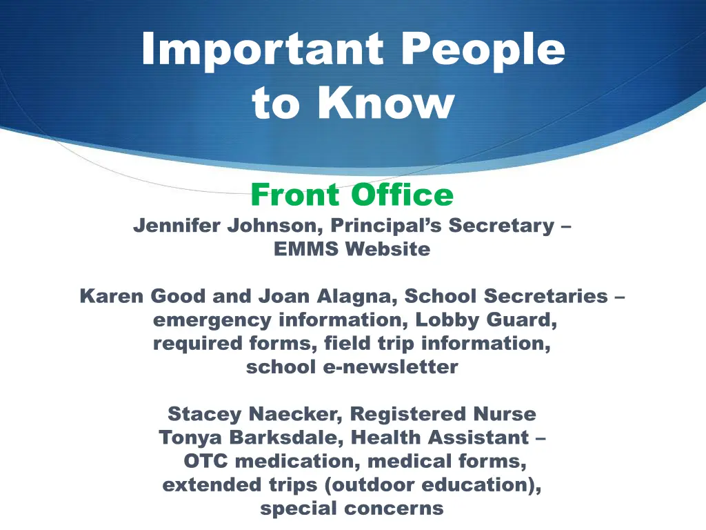 important people to know