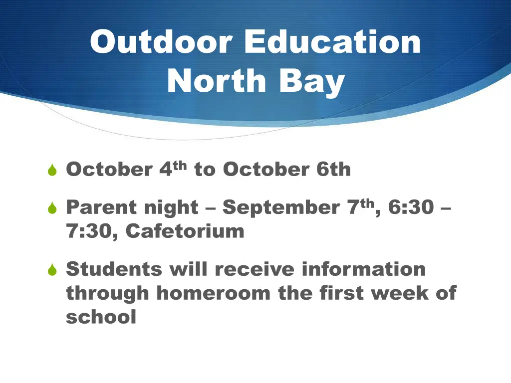 outdoor education north bay