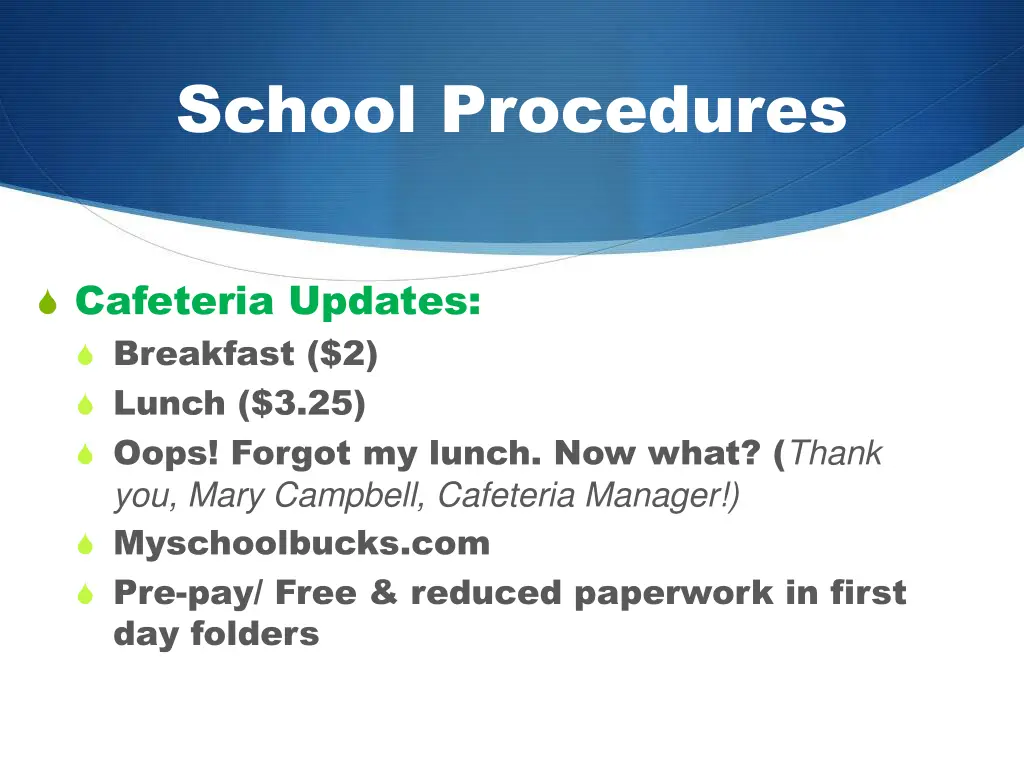 school procedures 1