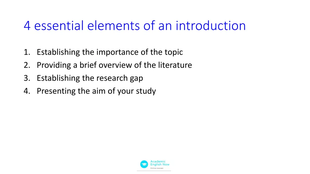 4 essential elements of an introduction