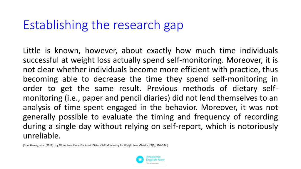 establishing the research gap 1