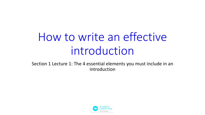 how to write an effective introduction