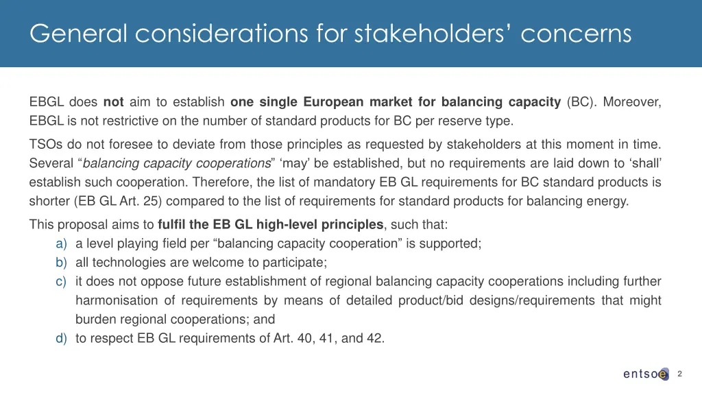 general considerations for stakeholders concerns