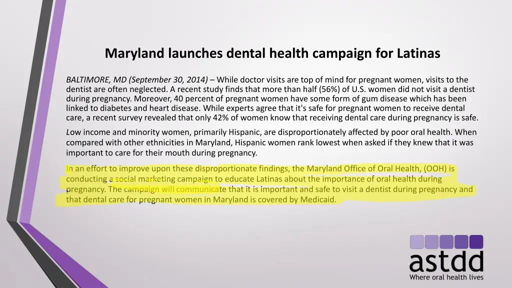 maryland launches dental health campaign 1