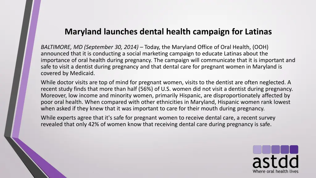 maryland launches dental health campaign 2