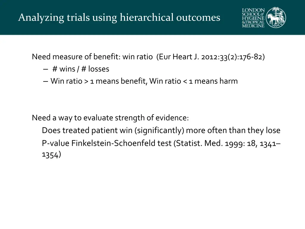 analyzing trials using hierarchical outcomes 1