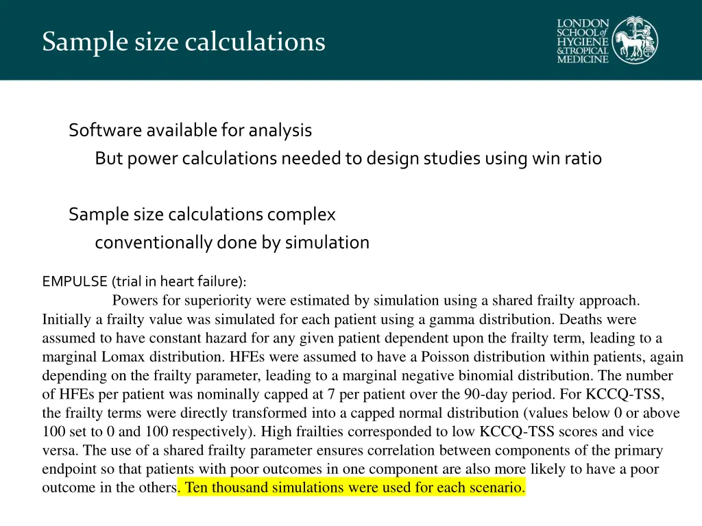 sample size calculations