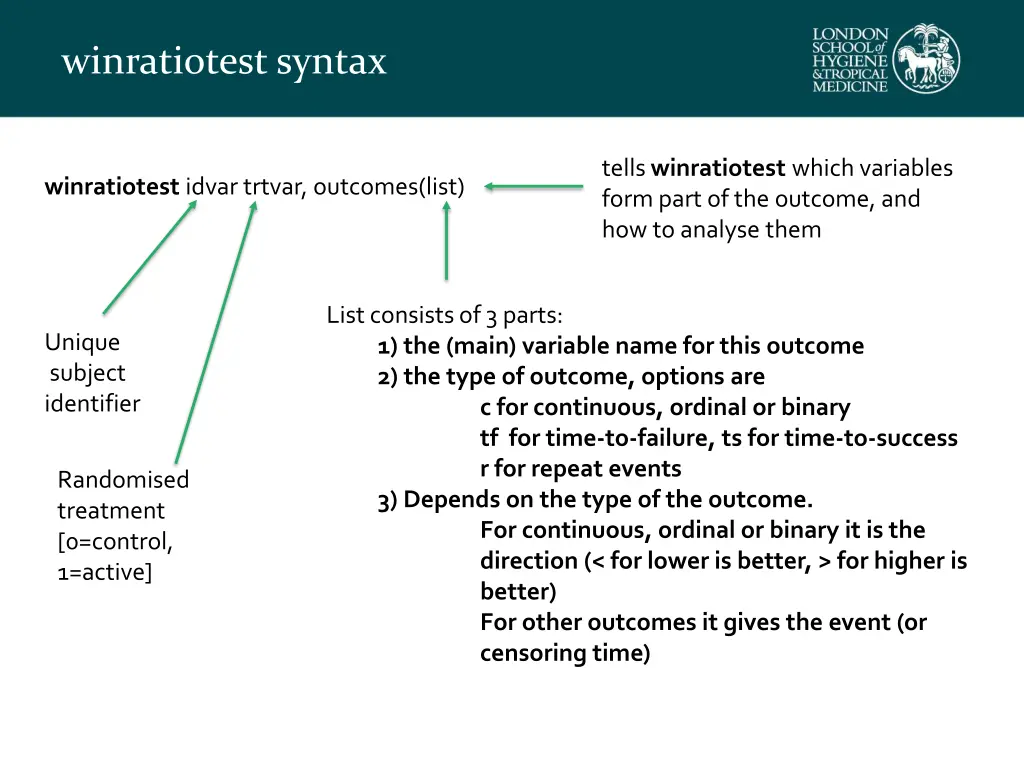 winratiotest syntax