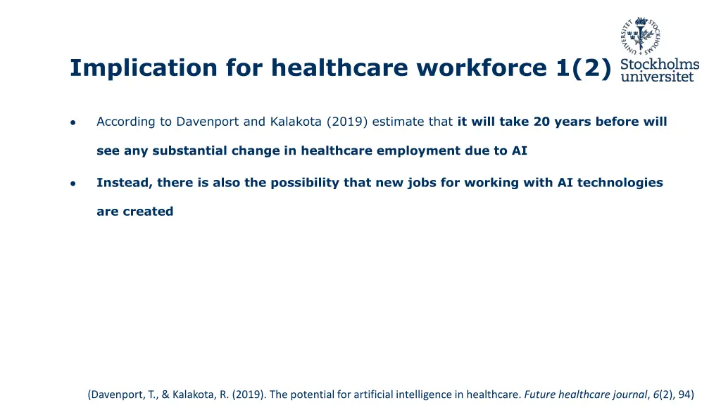 implication for healthcare workforce 1 2