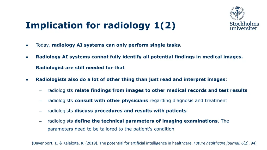 implication for radiology 1 2