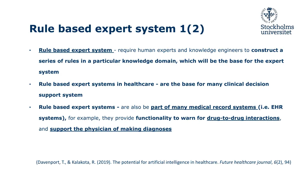 rule based expert system 1 2