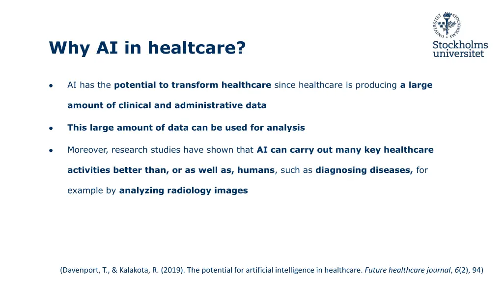 why ai in healtcare