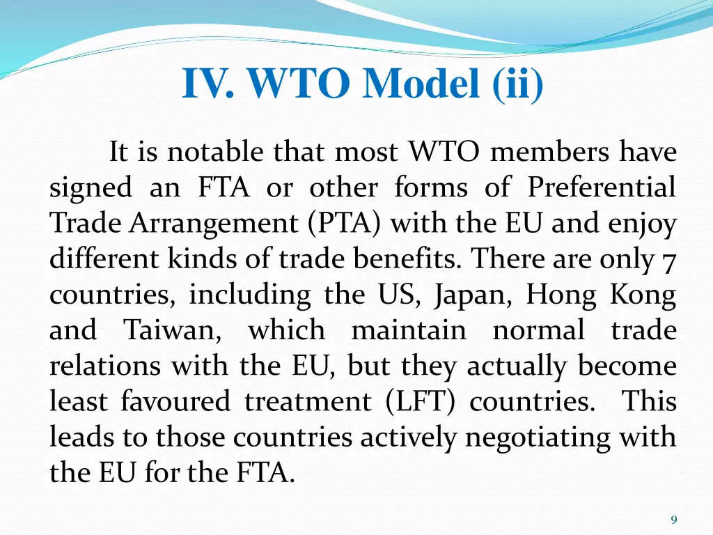 iv wto model ii