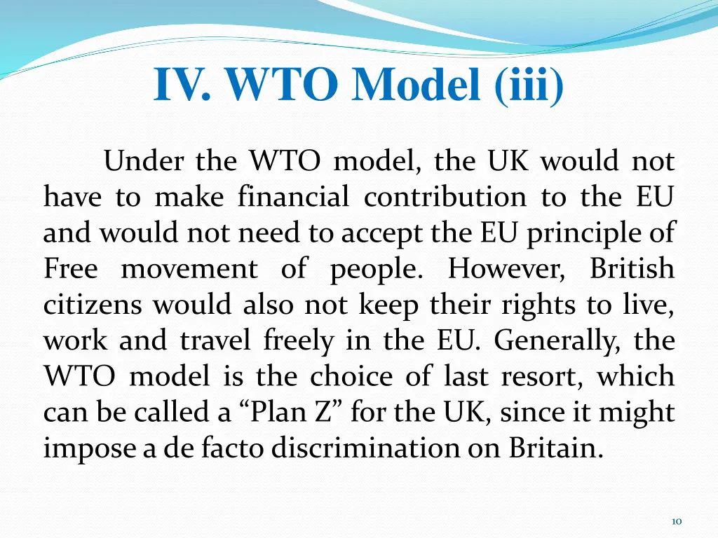 iv wto model iii