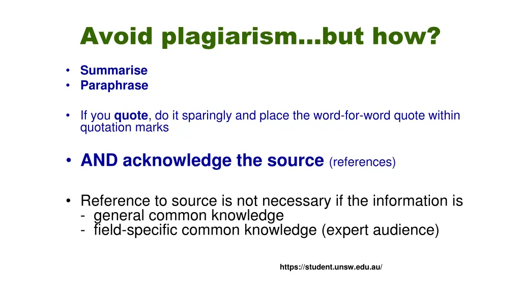 avoid plagiarism but how