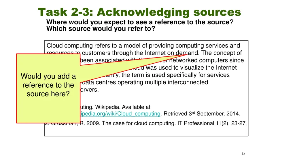 task 2 3 acknowledging sources where would 1