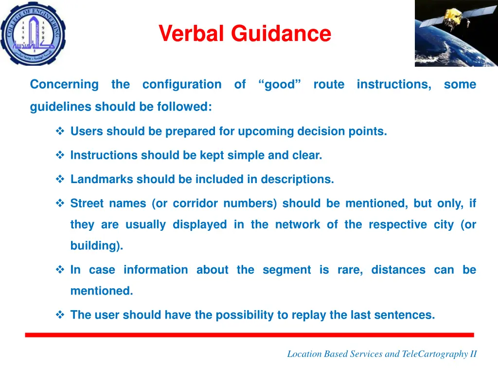 verbal guidance