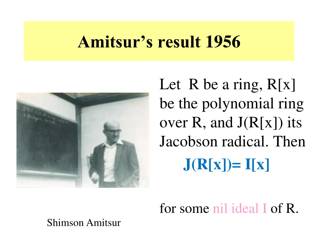 amitsur s result 1956 1