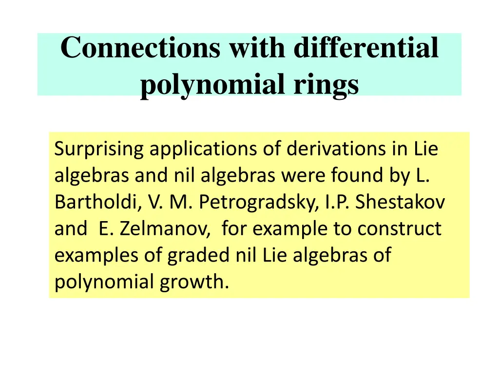 connections with differential polynomial rings