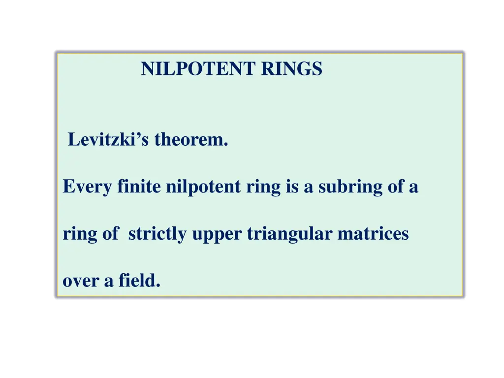 nilpotent rings