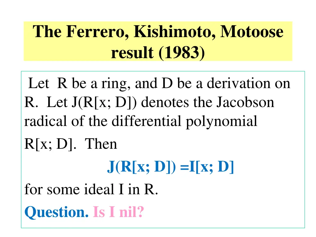 the ferrero kishimoto motoose result 1983