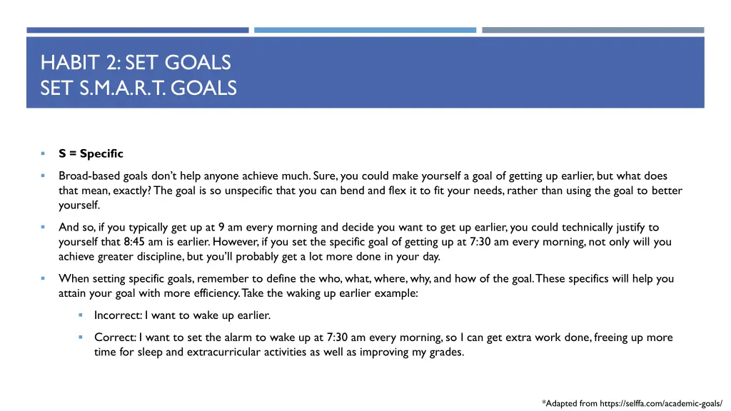 habit 2 set goals set s m a r t goals 1